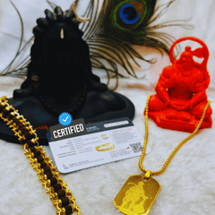 Hanuman Chalisa Micro-carved Pendant With Chain + Free (Modern 5 Mukhi Rudraksha Bracelet) +  Mysterious🎁Gift