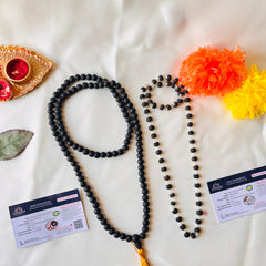 🌿 Authentic - Karungali 108+1 Bead Mala + Silver-Plated Mala (Lab-Certified) + Free Gift 🎁