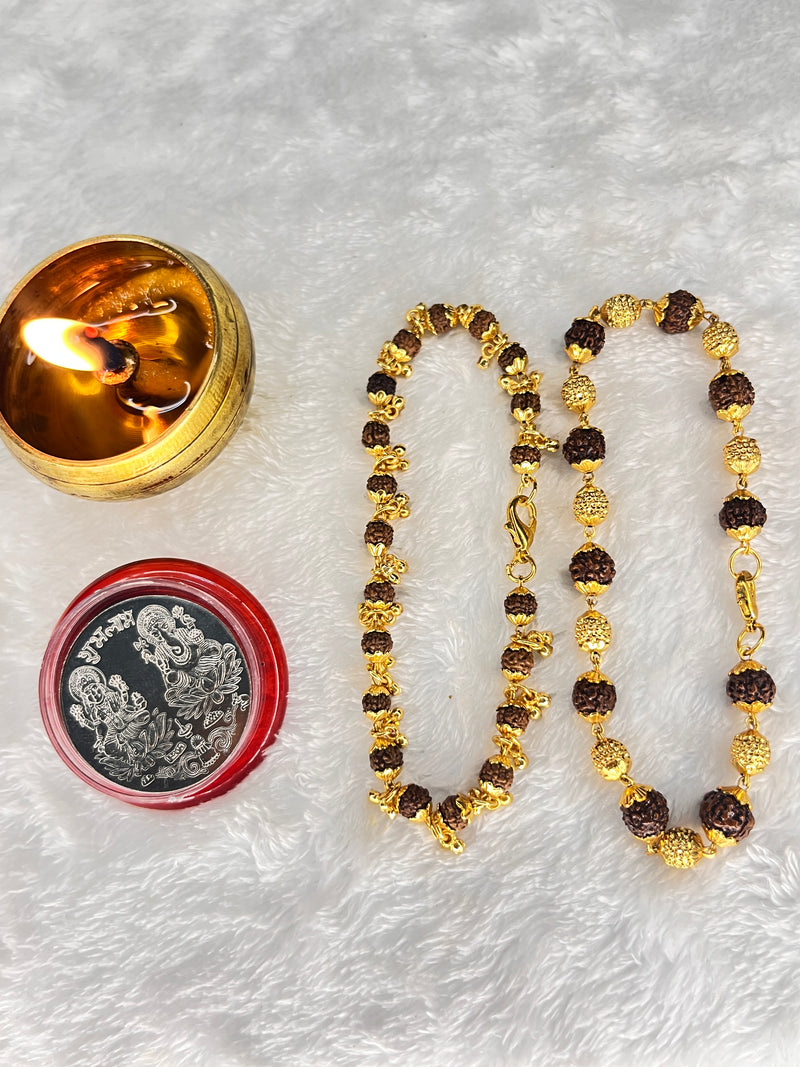 Gold Plated Elegant Rudraksha Bracelet for Women – (Buy 1 Get 1 Free + Mystery Gift!) Divine Style with Spiritual Benefits! ✨