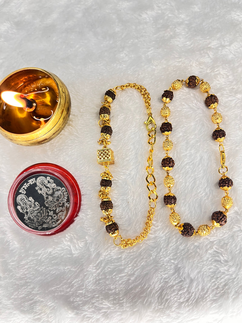 Gold Plated Elegant Rudraksha Bracelet for Women – (Buy 1 Get 1 Free + Mystery Gift!) Divine Style with Spiritual Benefits! ✨