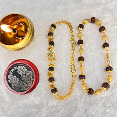 Gold Plated Elegant Rudraksha Bracelet for Women – (Buy 1 Get 1 Free + Mystery Gift!) Divine Style with Spiritual Benefits! ✨