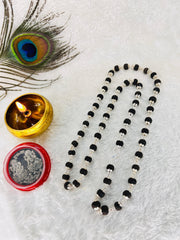 🌿 Silver-Plated Eternal Karungali Mala (Lab certified) – Crafted from Authentic Ebony Wood 🌟 + 🎁 Free Laxmi Silver Plated Coin! 🖤✨