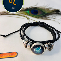 🪐Zodiac Leather Bracelet – Personalised Style & Celestial Energy🌌