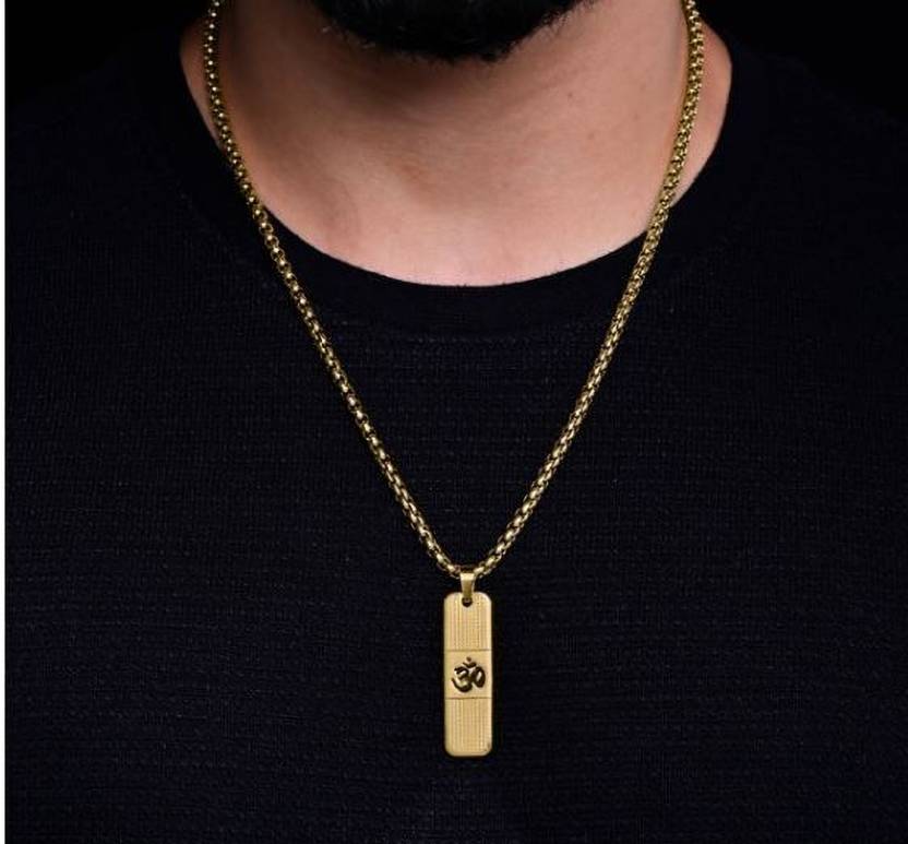 OM Dotted Design Pendant with Chain 18kt Gold Plated(24 Inch) +  Mysterious🎁Gift