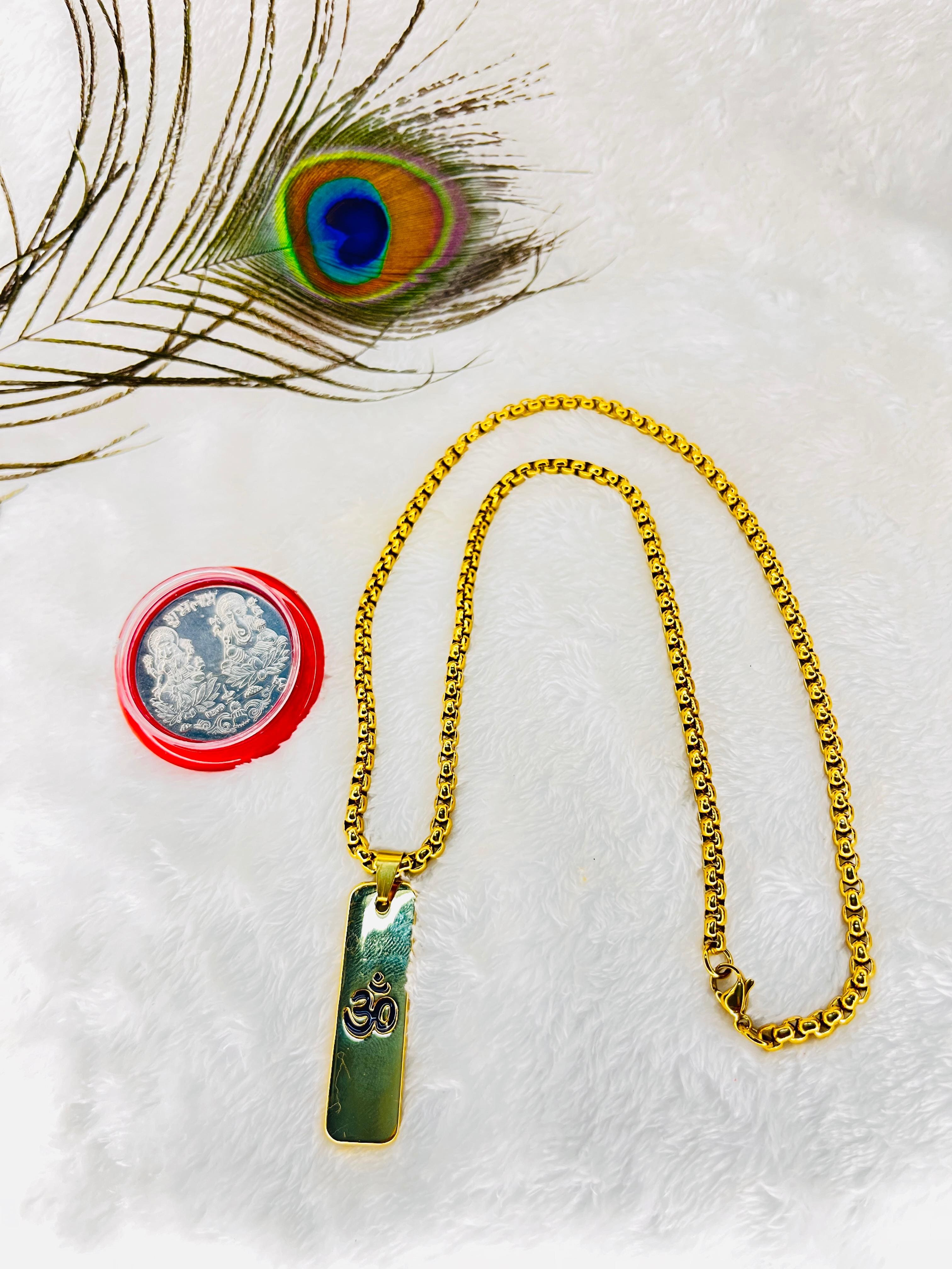 Divine Harmony Combo – Gold-Plated OM Pendant & Rudraksha Bracelet + Mystery Gift! 🎁✨