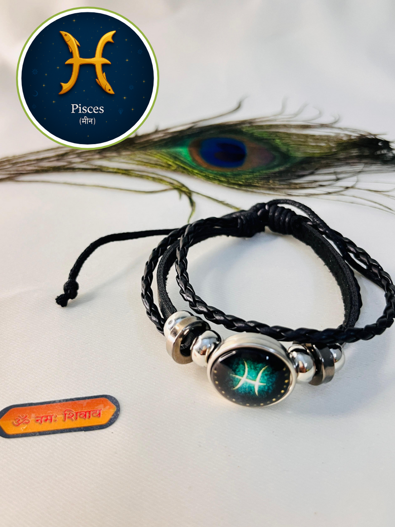 🪐Zodiac Leather Bracelet – Personalised Style & Celestial Energy🌌