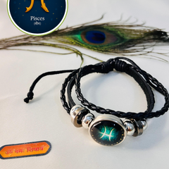 🪐Zodiac Leather Bracelet – Personalised Style & Celestial Energy🌌