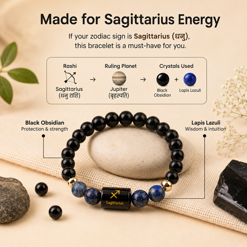 ♈ Zodiac Sign Bracelet – All 12 Signs | ✨ Energized Gemstone Bracelet (Authentic & Lab certified)
