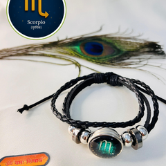 🪐Zodiac Leather Bracelet – Personalised Style & Celestial Energy🌌
