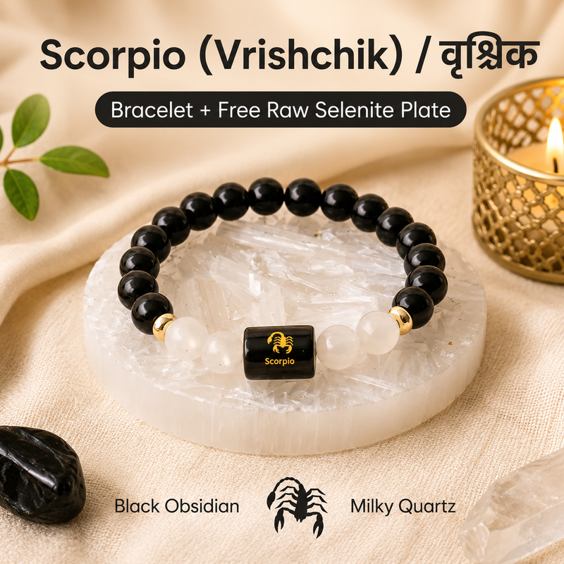 ♈ Zodiac Sign Bracelet – All 12 Signs | ✨ Energized Gemstone Bracelet (Authentic & Lab certified)