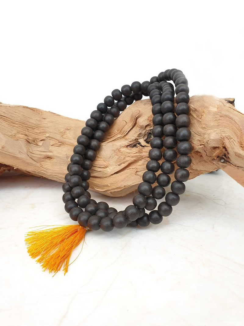 🌿 Authentic Karungali 108+1 Bead Mala (Lab certified) – Energy & Strength ✨ + Free Laxmi Coin 🎁