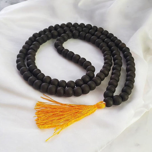 🌿Authentic Karungali (Ebony Wood) Divyashakti 108+1 Bead Mala – Crafted for Spiritual Energy & Strength 🌟 + 🎁 Free Laxmi Silver-Plated Coin 🖤✨