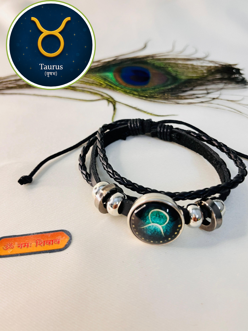 🪐Zodiac Leather Bracelet – Personalised Style & Celestial Energy🌌