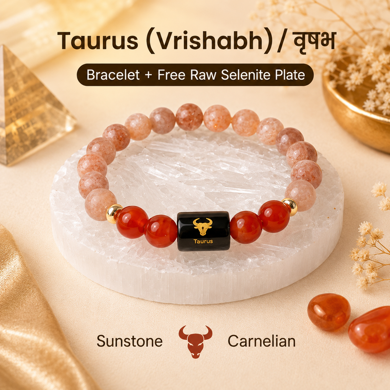 ♈ Zodiac Sign Bracelet – All 12 Signs | ✨ Energized Gemstone Bracelet (Authentic & Lab certified)