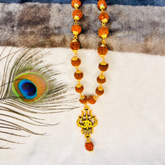 Trishool Mala + Original Natural Rudraksha Bracelet (5 Mukhi) Combo (Lab Tested) + Mysterious🎁Gift
