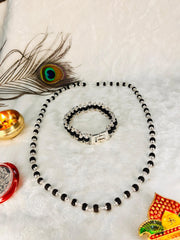 🌿 Silver-Plated Eternal Karungali Mala + bracelet combo (Lab certified) – Crafted from Authentic Ebony Wood 🌟 + 🎁 Free Laxmi Silver Plated Coin! 🖤✨