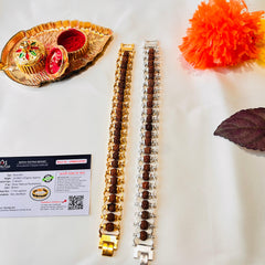 Modern [Golden Rudraksha Bracelet + Silver Rudraksha Bracelet] – 1+1 Combo (Lab-Certified) + 🎁 Mysterious Gift