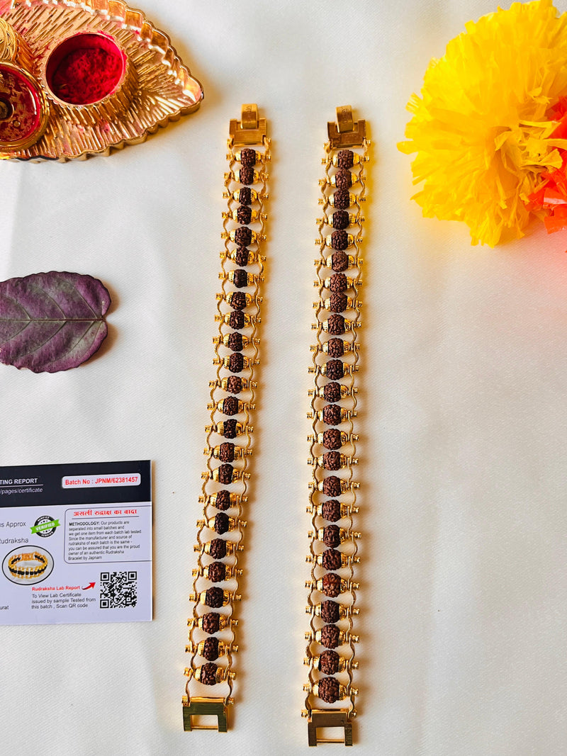 (BUY 1 GET 1 FREE) - Original Natural Rudraksha Bracelet (5 Mukhi) - (Lab Tested) + Free 🎁Mysterious Gift