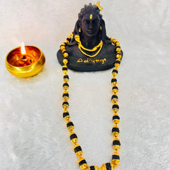 Classic Rudraksha Mala + Designer Bracelet (5 mukhi) Combo